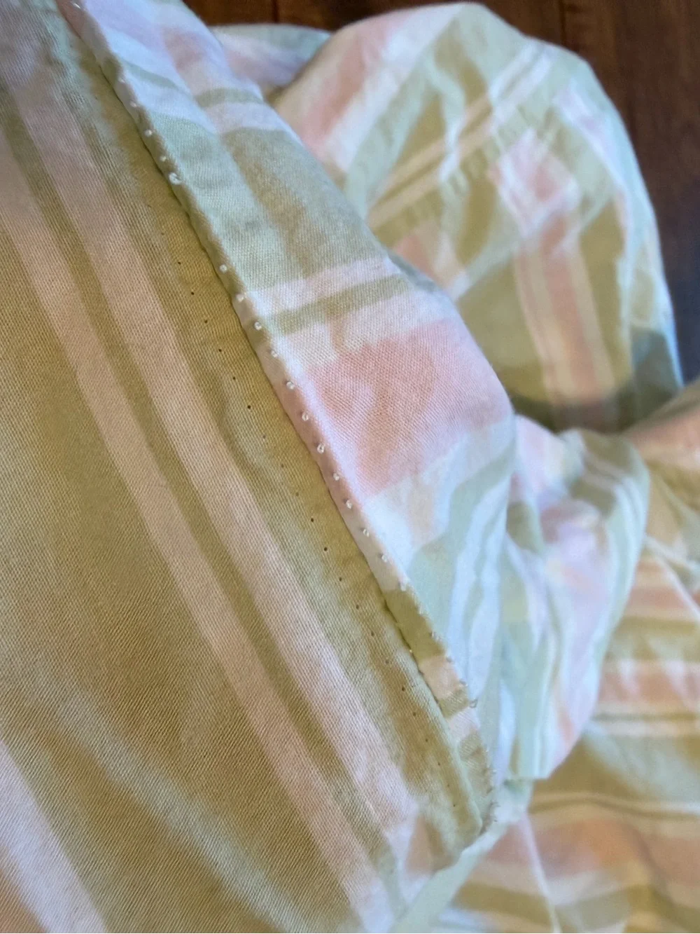 Simply Shabby Chic Twin Sheet Set Rachel Ashwell Pink Green Stripe 100% Cotton